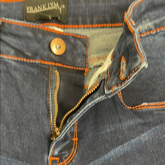 Frank Lyman Skinny Jeans with Red Tuxedo Strip, Distressed. Size M - Picture 10 of 12